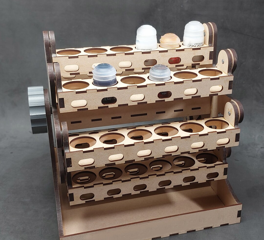 Paint Pot Racks Revolving Carousel Paint Rack for 48 36mm Wide Pots e.g. Citadel Paint ...