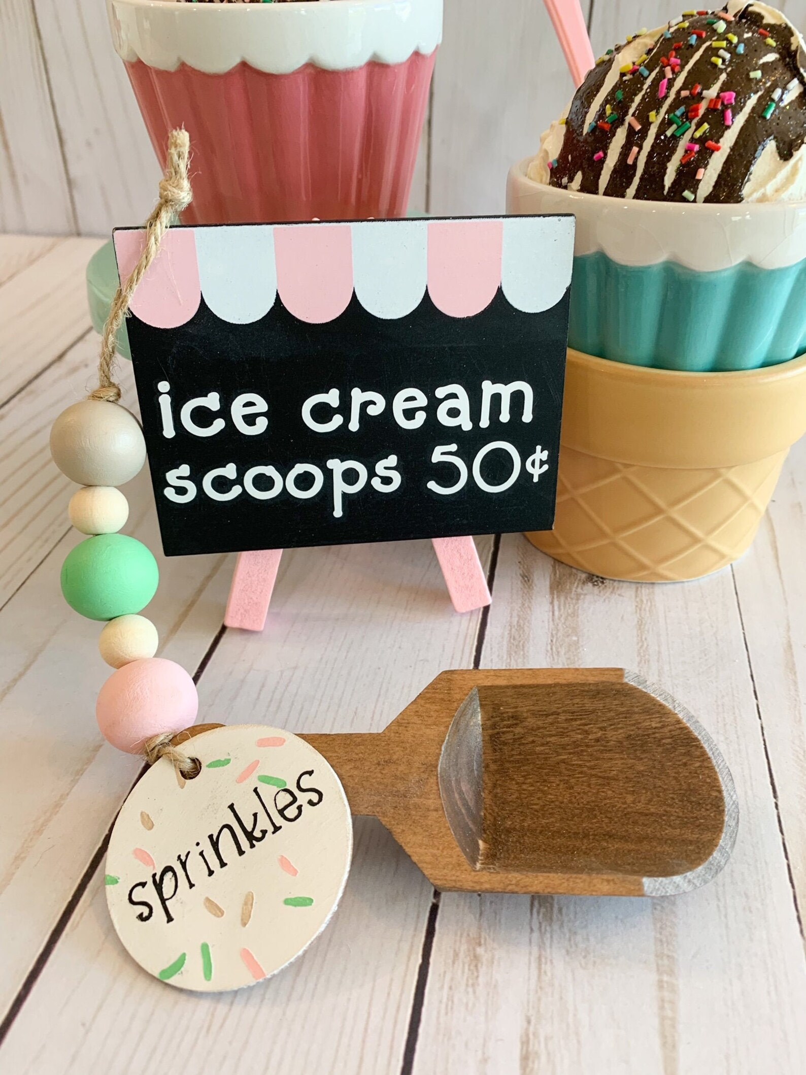 Wood mini ice cream scoop wood decor mini scoop ice cream Etsy
