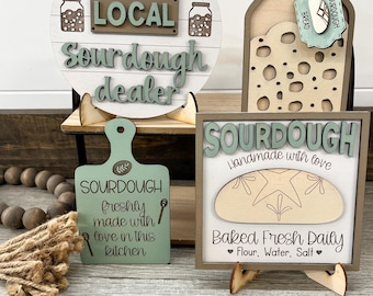 Sourdough bread tier tray, sourdough dealer, baked fresh, sourdough era, kitchen decor