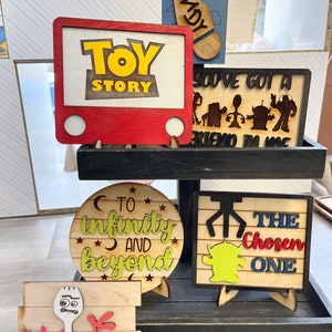 Toy Story mini signs, toys, Andy, wood decor, tier tray decor, home decor,