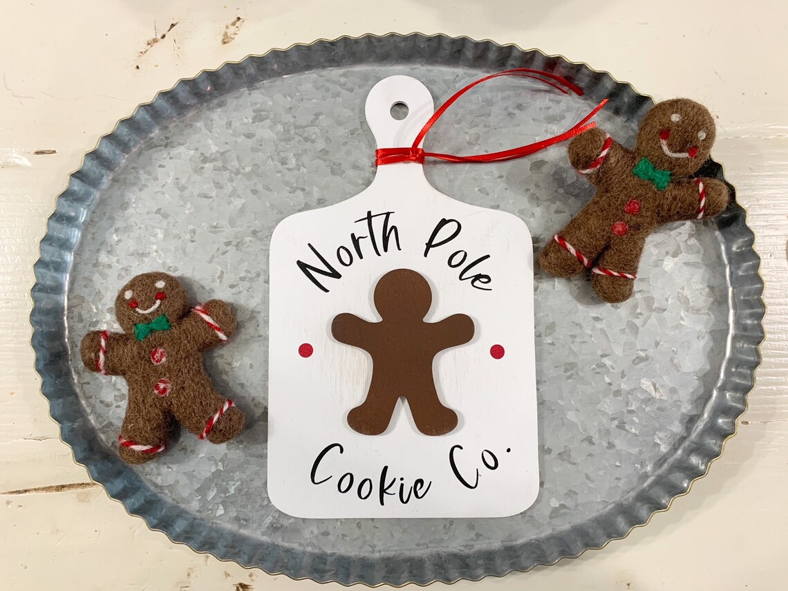 Gingerbread Man Wood Cutting Board Christmas Decor Wood Etsy