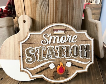 Smore's sign, 3D wood sign, wood decor, summer, fall, home decor, s'mores station, camping treat