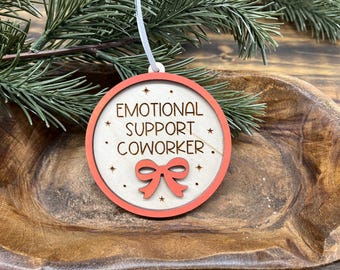 Adorno para compañero de trabajo que brinda apoyo emocional, adorno laboral, regalo de Navidad