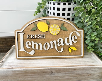 Lemonade sign, lemons, kitchen decor, home decor, fresh lemonade, pucker up, summer