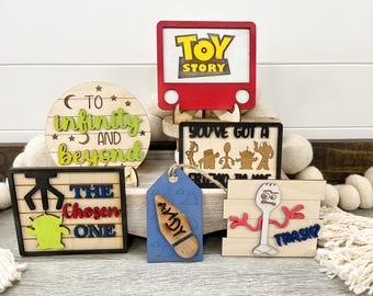 Toy Story mini signs, toys, Andy, wood decor, tier tray decor, home decor,