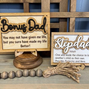 Father wood sign, Grandpa wood sign, Stepdad wood sign, wood decor, fathers day gift, tier tray decor, home decor, dad gift
