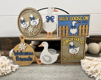 Goose tier tray signs, silly goose, porch goose, dress my goose