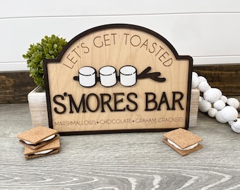 Smores bar sign, summer, fall, camping, smores station, home decor