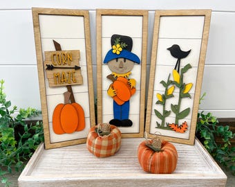 Fall signs, scarecrow sign, corn maze, fall decor, home decor