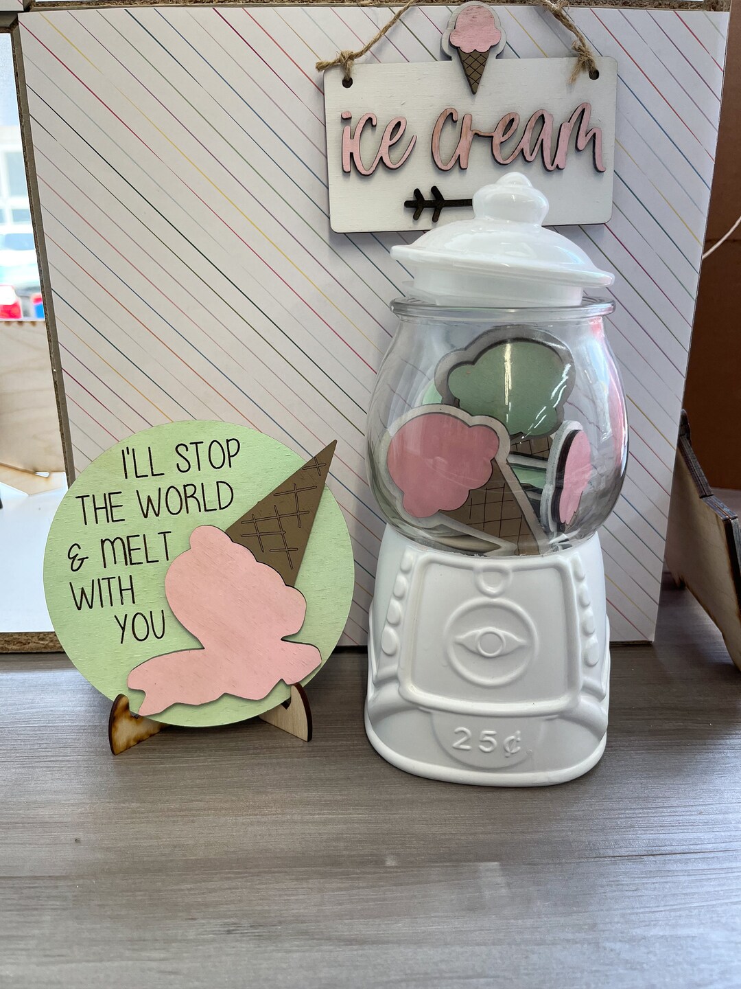 Ice Cream Cone Filler, Set of 7, Gumball Machine Filler, Vase Filler