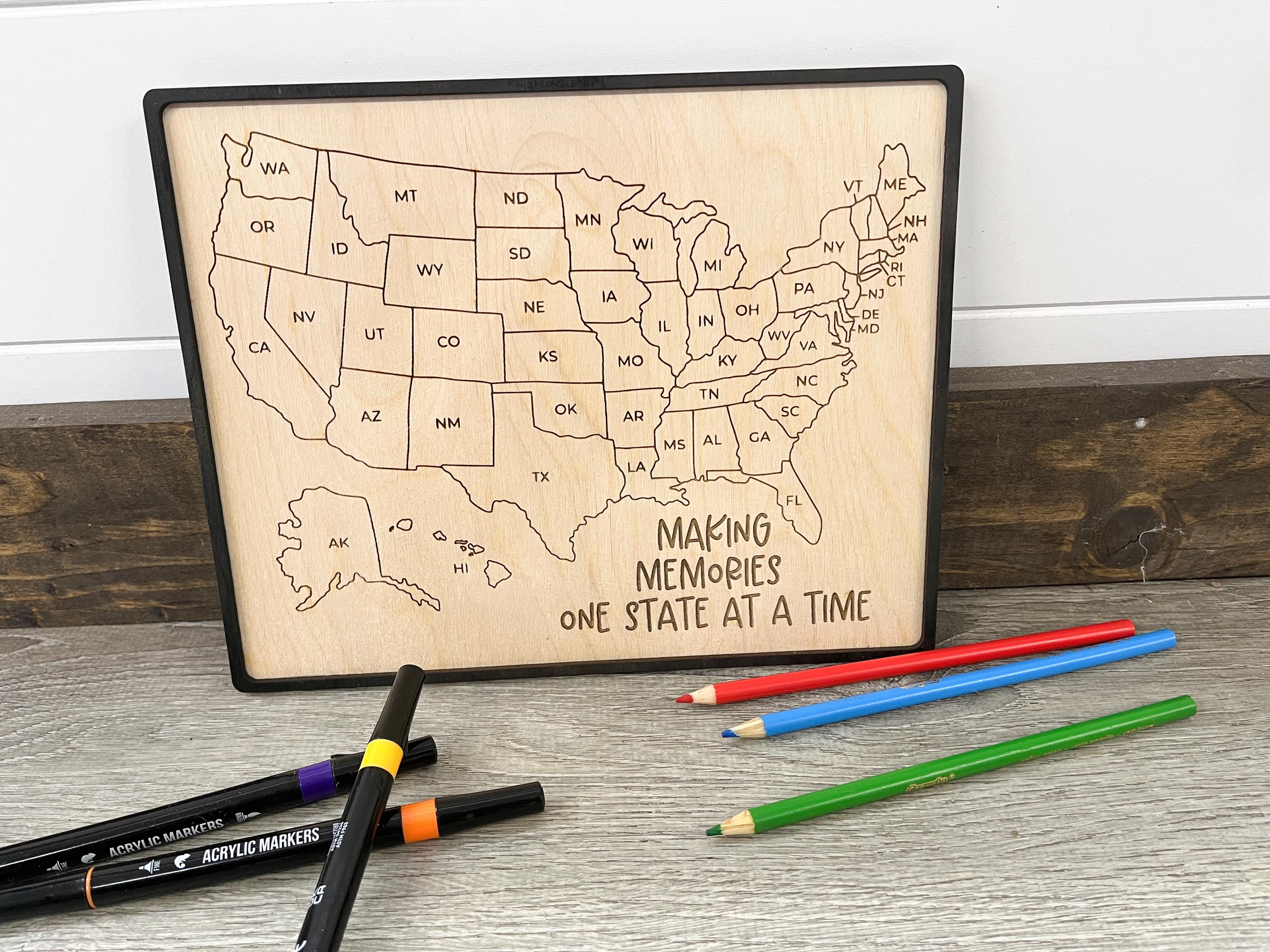 USA Travel Map, Color in the States, Travel Tracker, Adventure Tracker ...