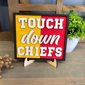 Chiefs sign, Kansas City chiefs, chiefs touchdown, go chiefs, tier tray decor, home decor