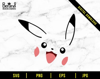 Pikachu Face Svg Etsy