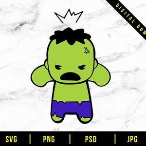 Download LAYERED Chibi Hulk SVG Cricut Cut File Digital File Hulk ...