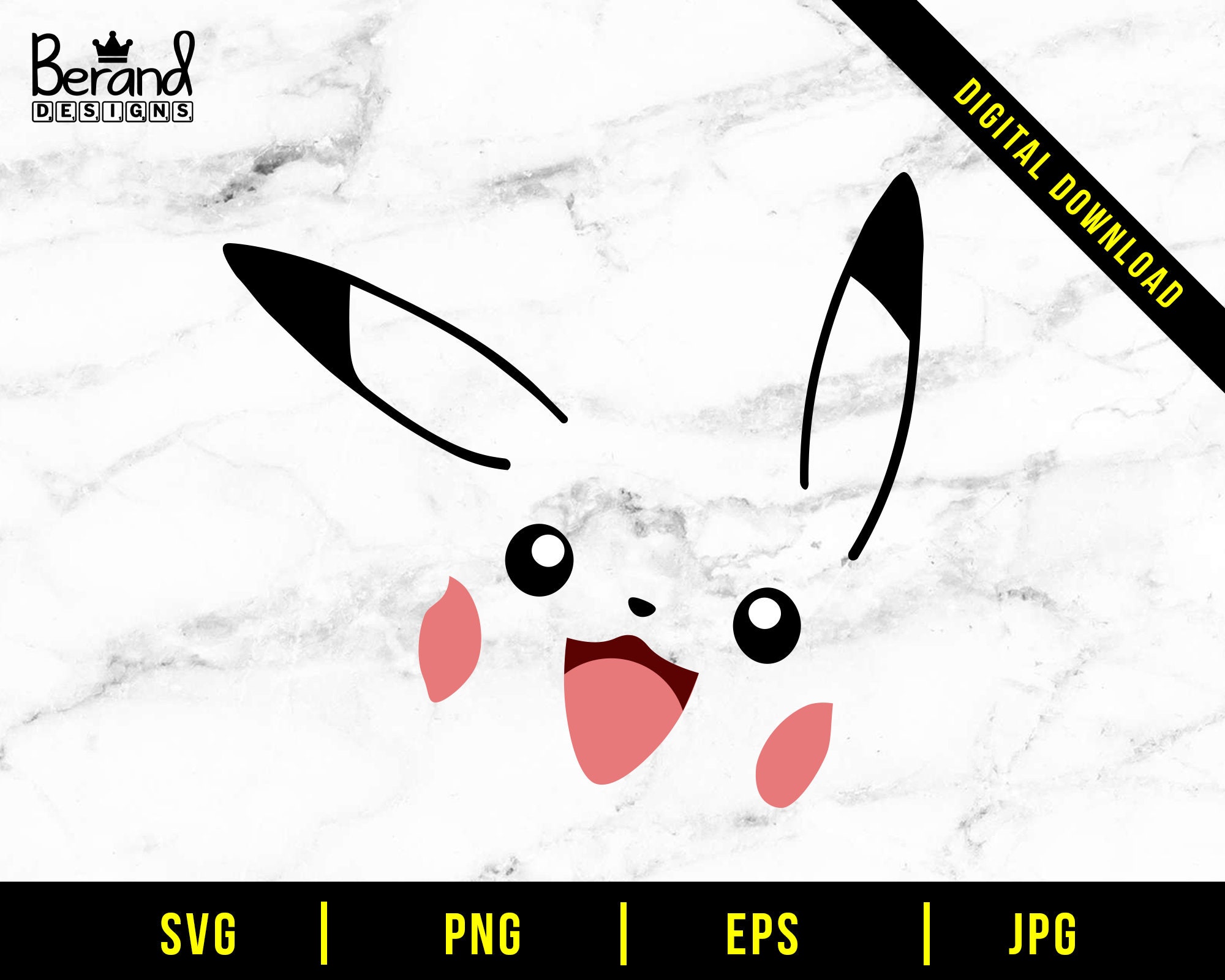 Pikachu Svg Pikachu eyes svg Pikachu face svg Pikachu png | Etsy