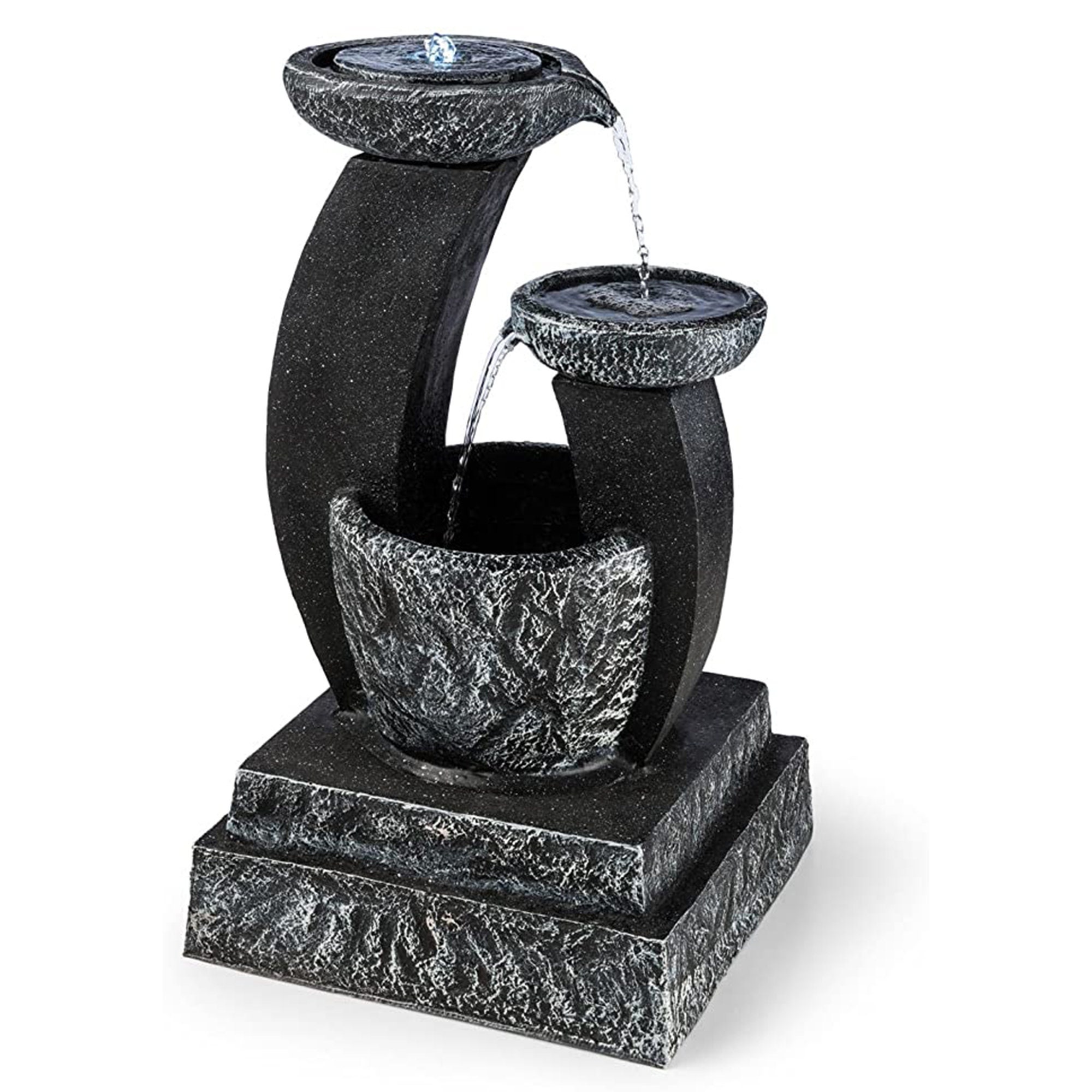 Fuente de jardín con energía solar al aire libre de 3 niveles | Etsy