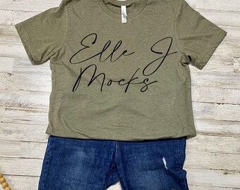 MOCKUP - Bella & Canvas 3001 CVC Heather Olive Women's Mockup Fall Mockup Halloween Mockup Autumn Mockup