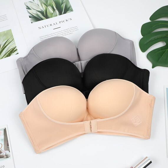 Women Strapless Bra Invisible Bras Without Underwire Push up Front Closure  Underwear Backless Bralette Plus Size Brassiere Bh 