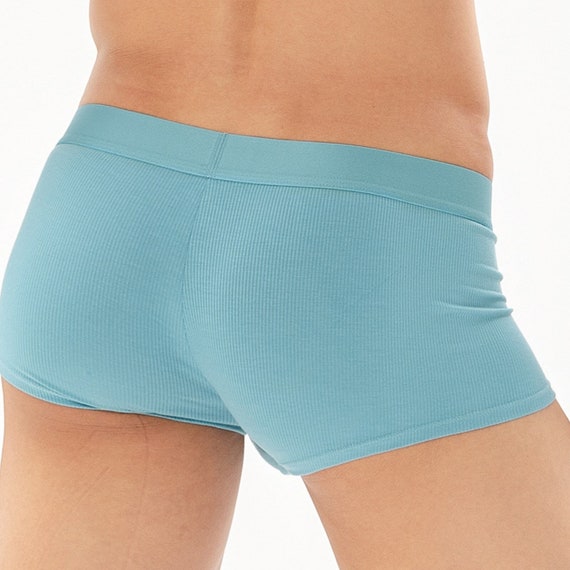 Mens Trunks Boxer Shorts Cotton Stretch Front Open Bulge Pouch Underwear  Panties
