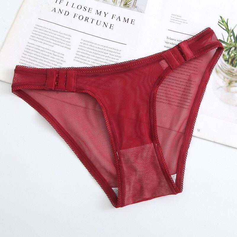 Panty for Women Contrast Lace Rib Thong Plain Slight Stretch Net Mesh  Panties Underwear & Sleepwear Intimates Lingerie Panties 