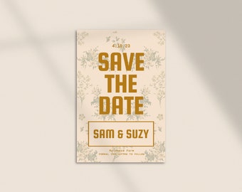 DIY Printable Wedding Save The Date Unique Minimal Wes Anderson The French Suite Customizable Template