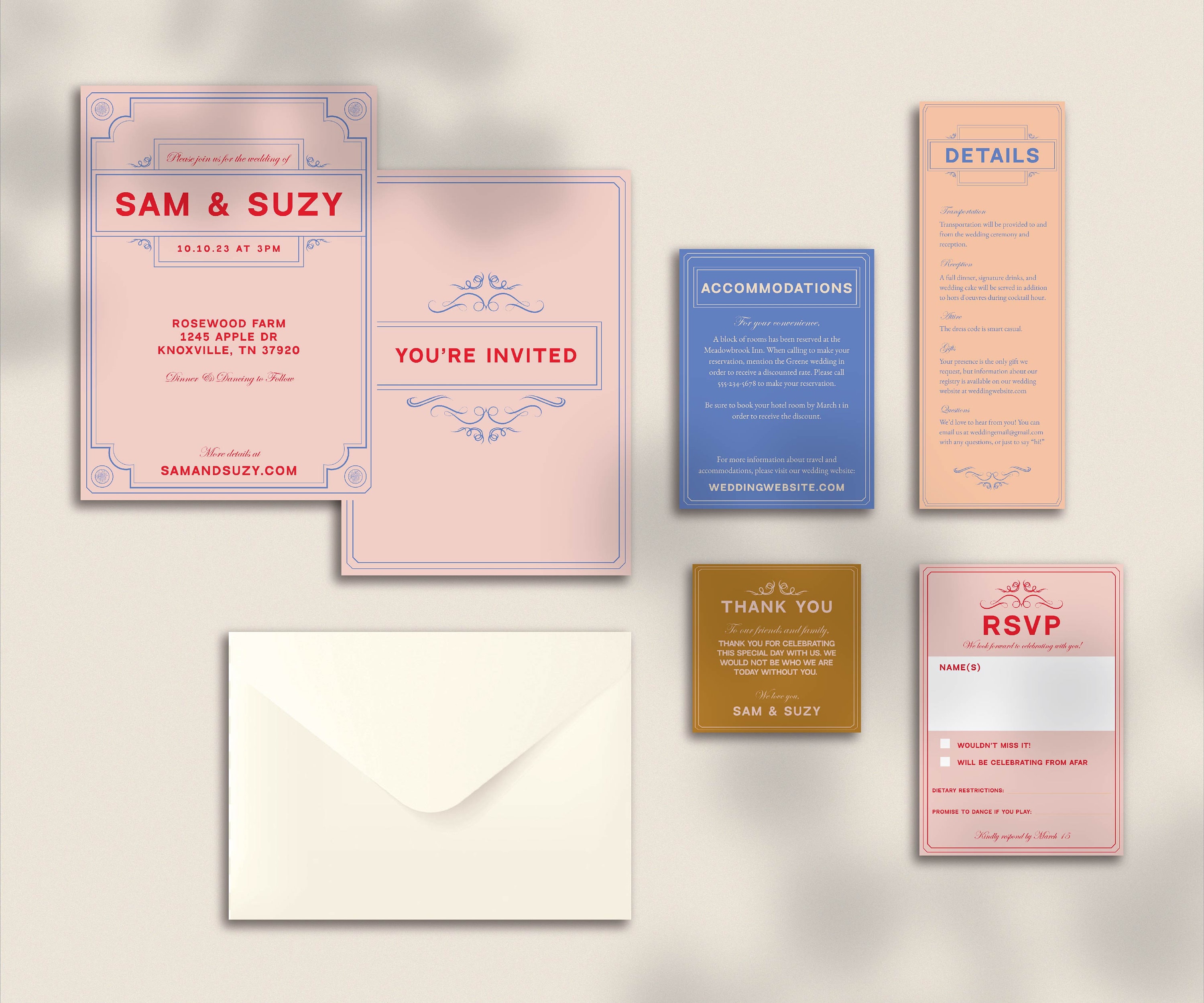 DIY Printable Wedding Invitation Set Unique Ornate Elegant Wes - Etsy
