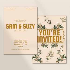 DIY Printable Wedding Invitation Unique Minimal Wes Anderson The French Suite Customizable Template