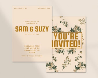 DIY Printable Wedding Invitation Unique Minimal Wes Anderson The French Suite Customizable Template