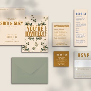 DIY Printable Wedding Invitation Set Unique Minimal Wes Anderson The French Suite Customizable Template