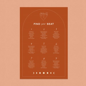 DIY Printable Modern Boho Wedding Seating Chart Unique Star-Crossed Suite Customizable Template