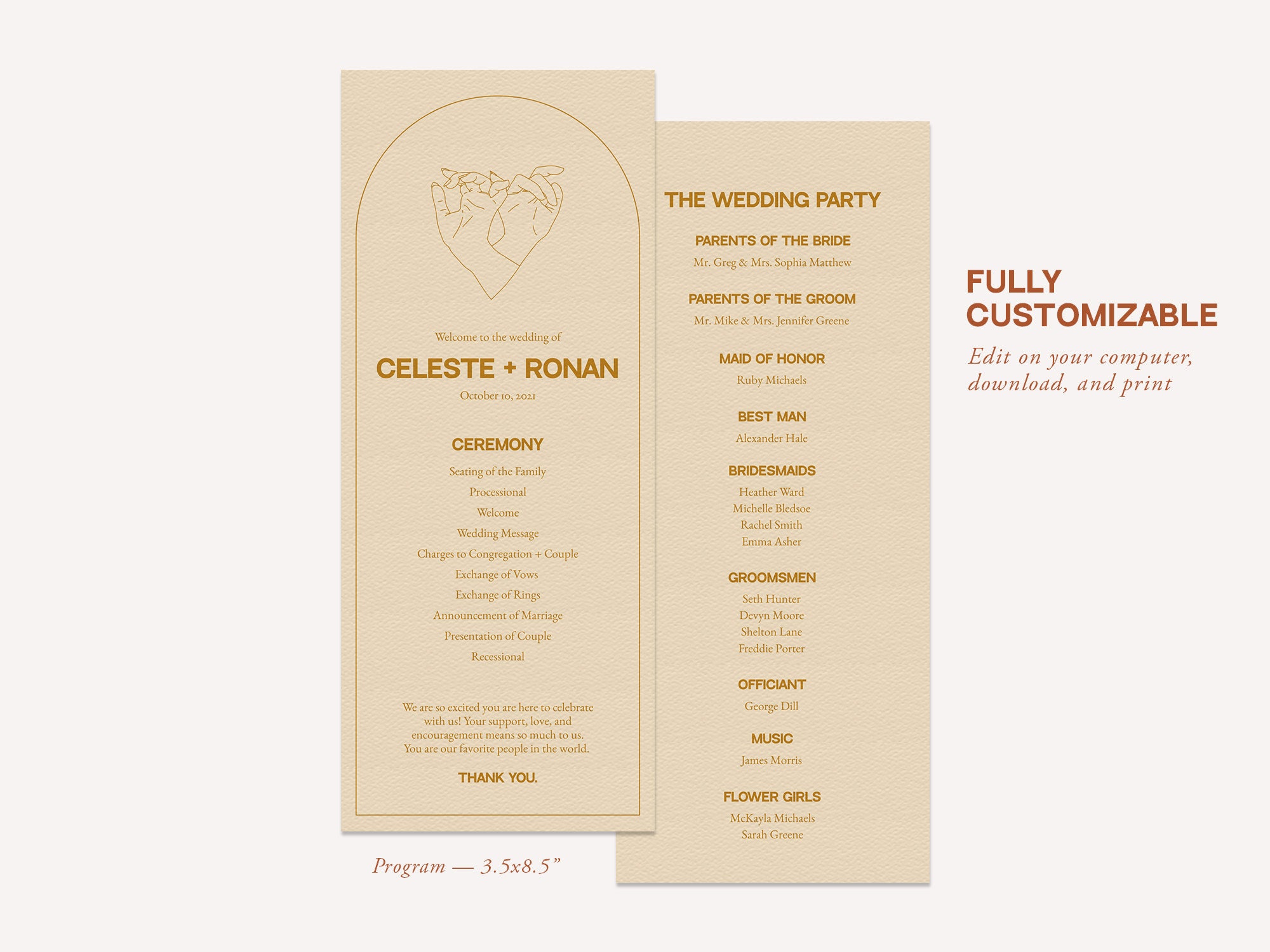 DIY Printable Modern Boho Wedding Program Unique Star-crossed Suite ...