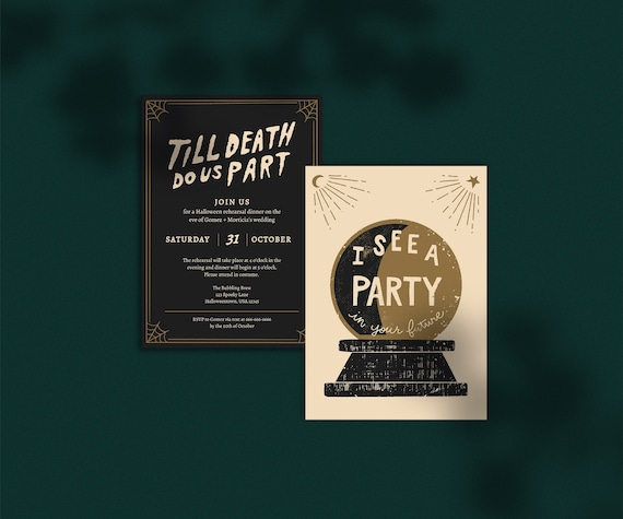 DIY Printable Halloween Wedding Rehearsal Dinner Invitation Unique Till Death Suite Customizable Template