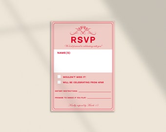 DIY Printable Wedding RSVP Card Unique Ornate Elegant Wes Anderson The Grand Suite Customizable Template