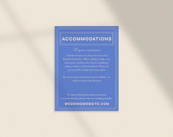 DIY Printable Wedding Accommodations Card Unique Ornate Elegant Wes Anderson The Grand Suite Customizable Template