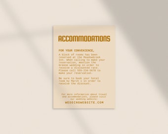 DIY Printable Wedding Accommodations Card Unique Minimal Wes Anderson The French Suite Customizable Template