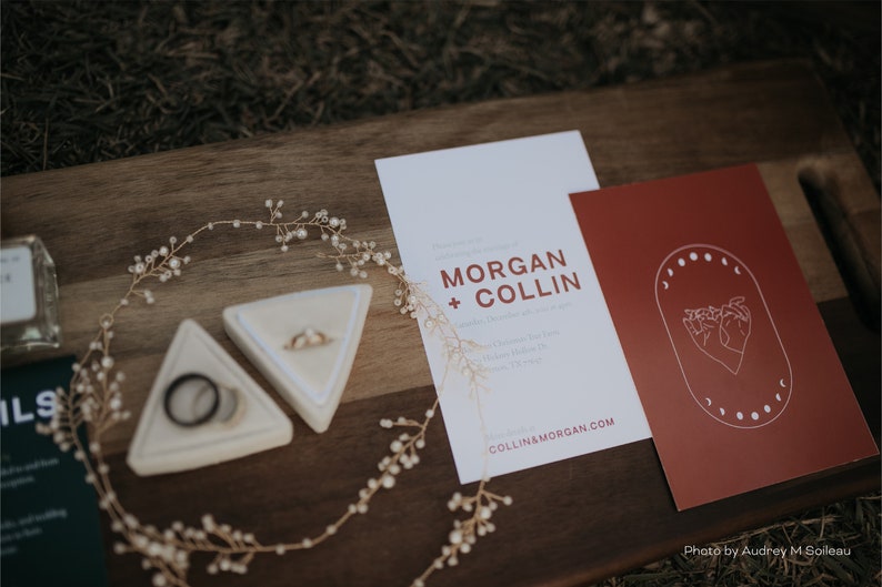 DIY Printable Modern Boho Pocket Wedding Invitation Set Unique Star-crossed Suite Customizable Template image 5