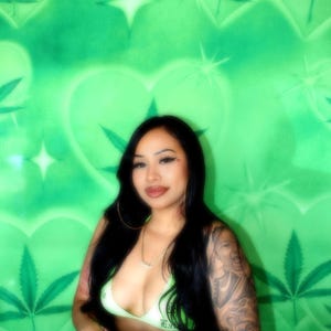 Fondo de fotografía de principios de los 2000 con diseño de corazón verde de High Times, tomas glamurosas con aerógrafo, pancarta Lowrider de fiesta de la vieja escuela de los 90, Studio Lux Rosa