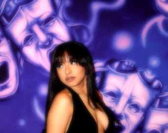 Y2K Airbrush Backdrop Smile Now Cry Later Pink Purple Glamour Shots Studio Background 2000s Old School 90s Lowrider Birthday Banner Lux Rosa