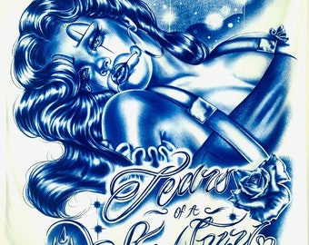 Lux Rosa tears of A Sad Girl White Blue Tapestry Photography Backdrop 2000s 90s Star Shots Airbrush Airbrushed Background Etsy Hong Kong