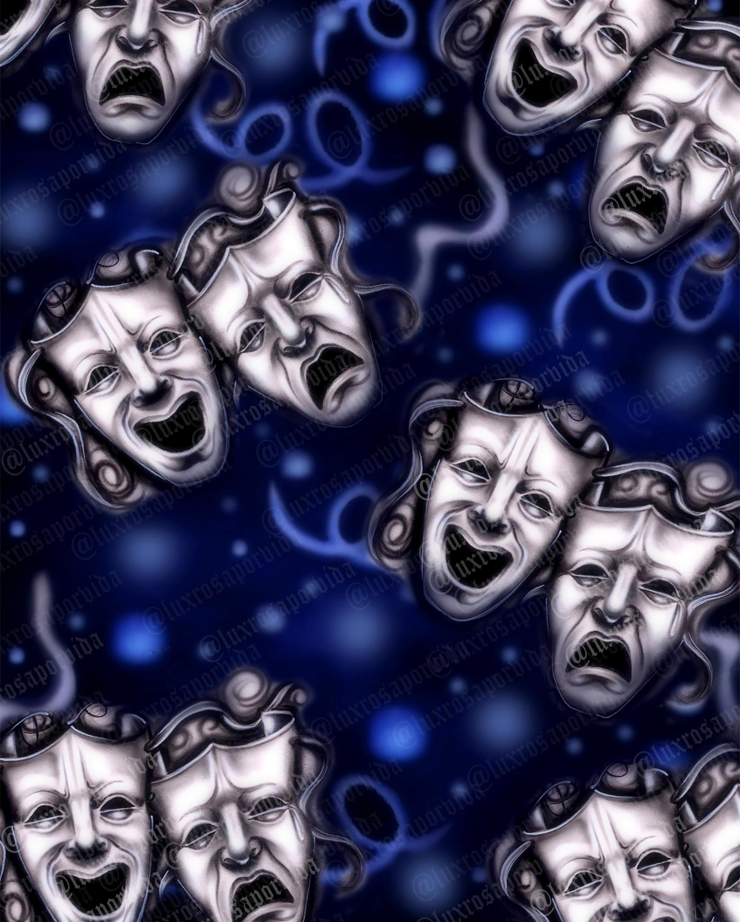 Y2K Early 2000s Airbrush Backdrop Smile Now Cry Later Gray Blue Glamour ...