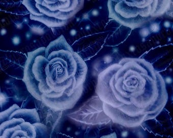 Y2K Airbrush Backdrop Dreamy Blue Rose Flowers | Glamour Shots