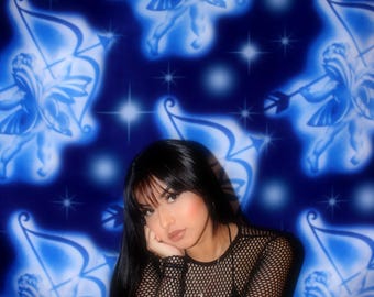 Y2K Airbrush Backdrop Love Struck Blue Glamour Shot Studio Background Early 2000s Old School 90s Valentine Prop Birthday Banner Lux Rosa