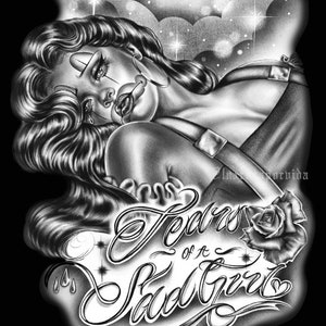 Lux Rosa &#39;Tears Of A Sad Girl&#39; Black Tapestry Photography Backdrop 2000s 90s Star Shots Airbrush Airbrushed Background