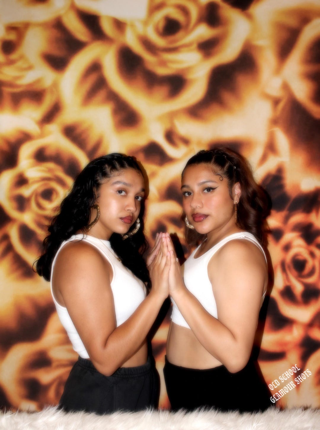 Y2K Early 2000s Airbrush Backdrop Brown Roses Glamour Shots