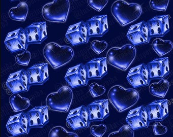 Y2K Early 2000s Airbrush Backdrop 'Lovergirl' Dice COean Blue Glamour Shot Background Old School 90s Birthday Studio Banner Prop Lux Rosa