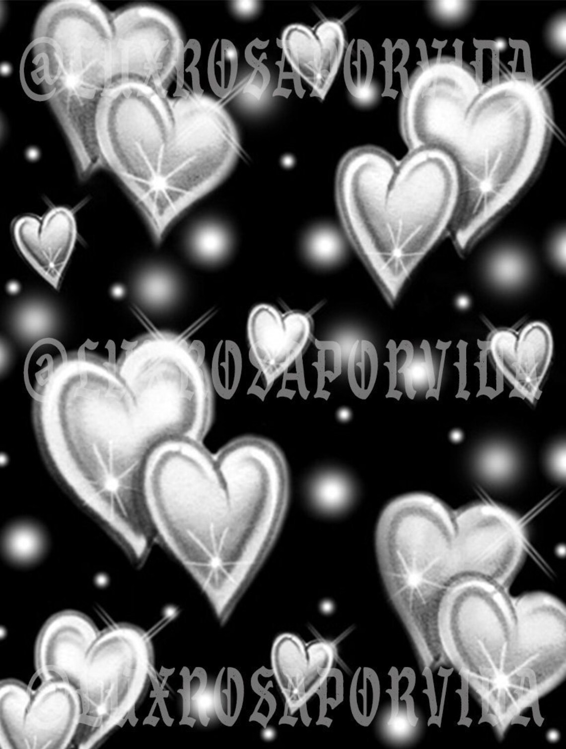Lux Rosa 'sweethearts' Black/white Heart Airbrushed Etsy
