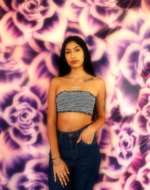 Y2K Airbrush Backdrop Dreamy Magenta Rose Flowers Glamour Shots