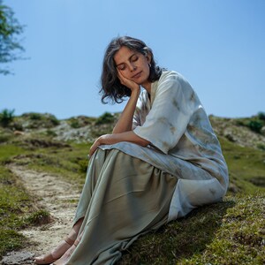 Unisex Lotus Silk Kurta Dress - Handwoven, Vegan Fabric, Summer handloom weaved shirt, Perfect for Casual and Office Wear