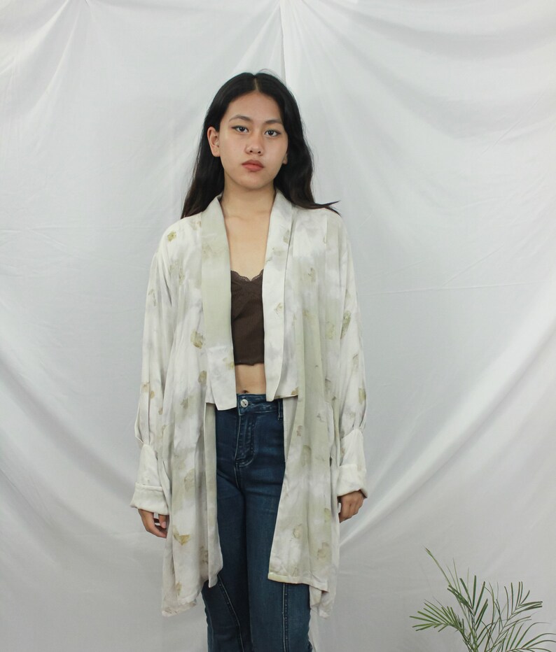 Soft Lotus Silk Minimalist Shrug Jacket, Handspun Natural Fiber Lotus Silk, Vegan Fabric