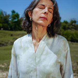 Unisex Lotus Silk Kurta Dress - Handwoven, Vegan Fabric, Summer handloom weaved shirt, Perfect for Casual and Office Wear